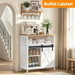 Buffet Sideboard Cabinet Coffee Bar Console Table Station Side Storage Shelving Unit Sliding Door Adjustable Shelf for Hall Entryway Bathroom Kitchen. Available at Crazy Sales for $129.98