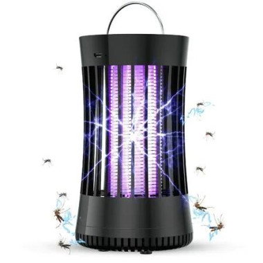 Bug Zapper Mosquito Killer Lamp USB Rechargeable Portable Fly Trap For Camping Patio Home Black