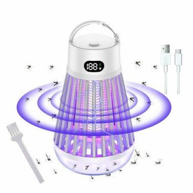 Bug Zapper Outdoor Indoor Mosquito and Fly Killer Electric Rechargeable Insect Trap Cordless Bug Zappers USB Bug Bulb LED Light Mosquito Trap