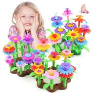 Detailed information about the product Build-a-Bouquet 244 Piece Pretend Play Building And Stacking Kids Toy Set For 3 4 5 6 Year Old