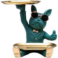 Detailed information about the product Bulldog Statue Desk Storage Tray Key Dish For Entryway Table Decoration-Green