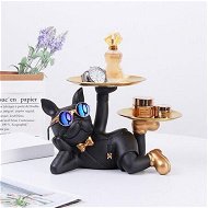 Detailed information about the product Bulldog Statue Desk Storage Tray Key Dish For Entryway Table Home Decor Sculpture For Modern Art Office-Black