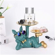 Detailed information about the product Bulldog Statue Desk Storage Tray Key Dish For Entryway Table Home Decor Sculpture For Modern Art Office-Dark Green