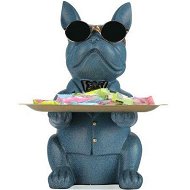 Detailed information about the product Bulldog Statue Key Bowl For Entryway Table Resin Storage Tray Modern Style Decorations For Home Table-Blue