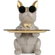 Detailed information about the product Bulldog Statue Key Bowl For Entryway Table Resin Storage Tray Modern Style Decorations For Home Table-Gray