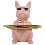 Detailed information about the product Bulldog Statue Key Bowl For Entryway Table Resin Storage Tray Modern Style Decorations For Home Table-Pink