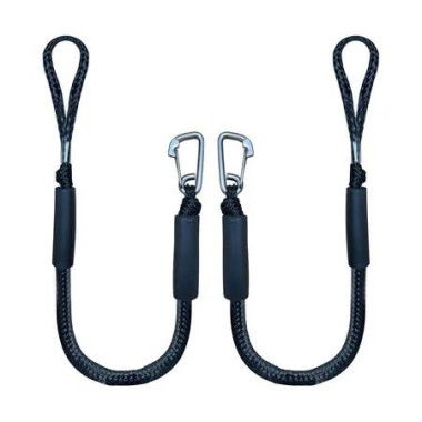 Bungee Dock Line Boat Ropes Mooring Stainless Steel Clip Accessories 4FT 2Pcs Marine Durable