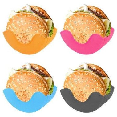 Burger Holder Mess-Free Hamburger Holder Eco-Friendly Retractile Retractable Reusable Hamburger Sandwich Hamburger Bun Shells For Fast Food AccessoriesGrill AccessoriesBBQ Accessories4pcs