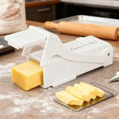Butter Cheese Cutter Adjustable Thickness Stainless Steel Wire Cheese Slicer,Butter Slicer for Squares,Multipurpose Handheld Food Measuring Dispensers