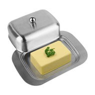 Detailed information about the product Butter Dish - Stainless Steel Butter Dish With Lid - Solid Cheese Butter Container (19 X 12 X 7 Cm)