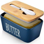 Detailed information about the product Butter Dish with Lid for Countertop Large Butter Dish Ceramics Butter Keeper Container Silicone Sealing Butter Dishes with Covers Good Kitchen Gift Blue