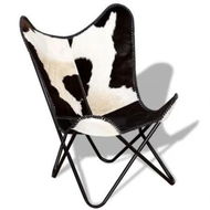 Detailed information about the product Butterfly Chair Black and White Real Cowhide Leather