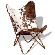 Detailed information about the product Butterfly Chair Brown and White Real Cowhide Leather