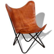 Detailed information about the product Butterfly Chair Real Leather Brown