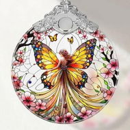 Detailed information about the product Butterfly Fairy Christmas Ornament, Stained Glass, Tree Decor, Gift Exchange Idea