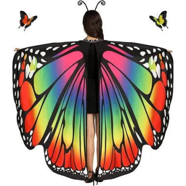 Butterfly Fairy Shawl Cape Ladies Halloween Costume Accessory Pixie Nymph