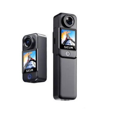 C300 POV Pocket Camera 4K, 7H Power, 6 Axis Stabilization Action Camera, Dual Touch Screen Body Camera, 30M Waterproof Body Cam, Black