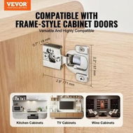 Detailed information about the product Cabinet Door Hinges 30 Packs Partial Overlay Soft Close for Framed Type