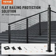 Detailed information about the product Cable Railing Post 36' x 1' x 2' Steel 30 degree Angled Hole Stair Railing Post 10 Pre-Drilled Holes SUS304 Stainless Steel Cable Rail Post