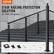 Detailed information about the product Cable Railing Post 42' x 2' x 2' Steel 30 degree Angled Hole Stair Railing Post 12 Pre-Drilled Holes SUS304 Stainless Steel Cable Rail Post