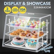 Detailed information about the product Cake Display Cabinet 3 Tier Acrylic Bakery Cupcake Stand Case Unit Holder Muffin Donut Pastry Model Toy Showcase Adjustable Shelf 5mm Thick
