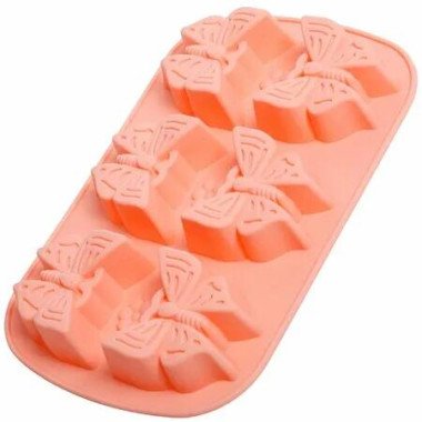 Cake Pan Cake Easy Demoulding Butterfly Shape Design 6-grids High Temperature Resistant Silicone Cake Molds for Kitchen Baking Supplies