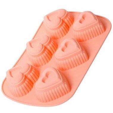 Cake Pan Cake Easy Demoulding LoVE Shape Design 6-grids High Temperature Resistant Silicone Cake Molds for Kitchen Baking Supplies