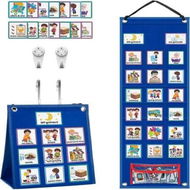 Detailed information about the product Calendar Chart Kids Visual Schedule 2 in 1 Autism Chore Routine 70 Cards Behavioral Tool Wall Planner Home School