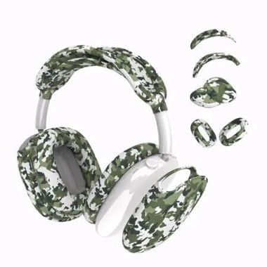 Camouflage Green Style 4 Piece Set Apple Airpods Max Silicone Printed Earphone Protective Case