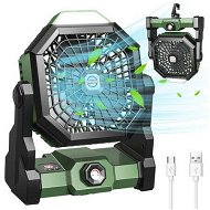 Detailed information about the product Camping Fan Rechargeable,Battery Powered Fan with LED Lantern,270 Degree Rotation,USB Battery Operated Tent Fan for Camping with Hook,Portable Personal Fan for Travel Picnic Fishing (Green)