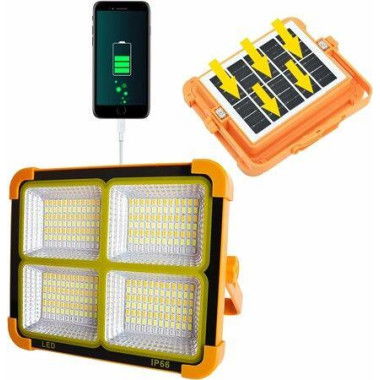 Camping Floodlight, 1500W 5000mAh Battery Camping Floodlight Solar for Garage Emergency Car Repair