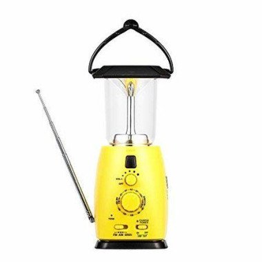 Camping Lantern Solar Rechargeable Hand Crank 4-way Powered AM/FM Radio 8 LED Flashlight Cell Phone Charger Support AA Battery For Hike Climbing.