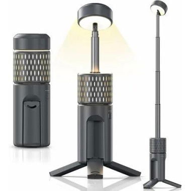 Camping Light Telescopic IPX54 Waterproof Collapsible Adjustable Camping Lantern for Emergency,Hiking,Camping Essentials,Telescopic Flashlight (Grey)