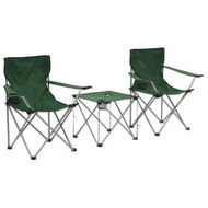 Detailed information about the product Camping Table And Chair Set 3 Pieces Green