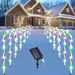 Candy Cane Lights,12 Pack Green Red White Solar Pathway Lights for Christmas Outsides Walkway Porch Lawn Garden Yard Decoration. Available at Crazy Sales for $34.95