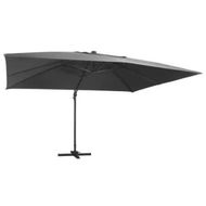 Detailed information about the product Cantilever Umbrella with LED Lights and Aluminium Pole 400x300 cm Anthracite