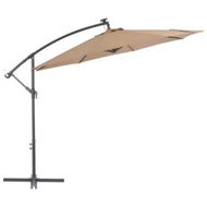 Detailed information about the product Cantilever Umbrella with LED Lights and Steel Pole 300 cm Taupe