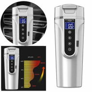 Detailed information about the product Car Electric Kettle 450ml 12 24V Car Heating Cup Car Stainless Steel LCD Temperature Display Travel Electric Coffee Cup for Tea Coffee Milk