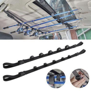 Car Fishing Rod Rack Adjustable Fishing Rod Holder With Belt StrapFishing Pole Rack For Car SUV And Van