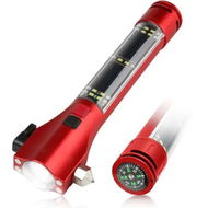 Detailed information about the product Car Safety Hammer Flashlight LED High Lumens Rechargeable Solar Powered Escape Kit, Window Glass Breaker and Seatbelt Cutter(Red)