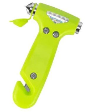Car Safety Hammer,Auto Emergency Escape Hammer Window Breaker with Glass Breaker and Seat Belt Cutter,Striking Escape Tool for Cars Color Green