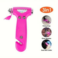 Detailed information about the product Car Safety Hammer,Auto Emergency Escape Hammer Window Breaker with Glass Breaker and Seat Belt Cutter,Striking Escape Tool for Cars Color Pink