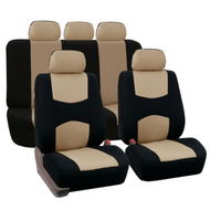 Detailed information about the product Car Seat Covers Universal Fit For Auto Truck Van SUV (beige/black).