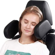 Detailed information about the product Car Seat Headrest Pillow Memory Foam Neck Pillow Headrest Adjustable On Both Sides (Black)