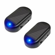 Detailed information about the product Car Solar Power Simulated Dummy Alarm,Anti-Theft LED Flashing Security Light Fake Lamp,Automotive Warning Interior Safety Lights with USB Charger Port,Car Accessories for Most Cars (Blue/2PCS)