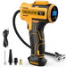 Car Tyre Inflator Air Compressor USB Rechargeable Battery Car Tyre Pump,150PSI Portable Cordless Tyre Inflator with LED Light for Motorcycle Bike Ball. Available at Crazy Sales for $29.99