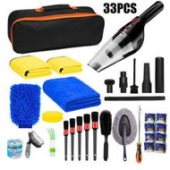 Detailed information about the product Car Wash Cleaning detailing Kit 33Pcs High Power Portable Car Vacuum Cleaning Kit Foam Buffing Pads Drill Brush Polishing Kit