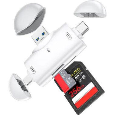 Card Reader for iPhone ipad Android Mac Computer Camera, 3 in 1 USB-C to Micro SD Card Reader Trail Camera Viewer,Memory Card Reader SD Card Adapter