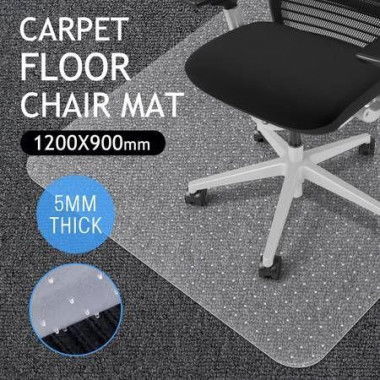 Carpet Floor PVC Computer Office Chairmat Rectangle Protector -120cm X 90cm