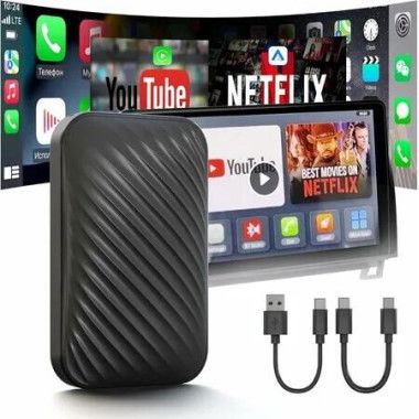 CarPlay Adapter, Apple CarPlay and Android Auto Adapter, Magic Video Box Supports Netflix, YouTube, Play Store